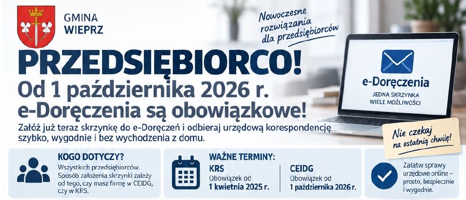 Przedsiębiorco – od 1 października 2026 r. e-Doręczenia obowiązkowe
